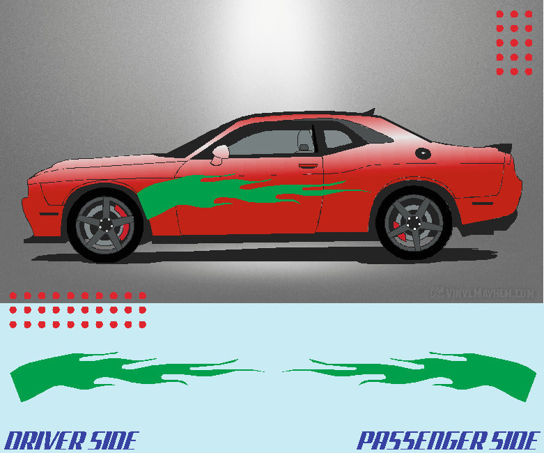 Arched Solid Flame vinyl graphic kit