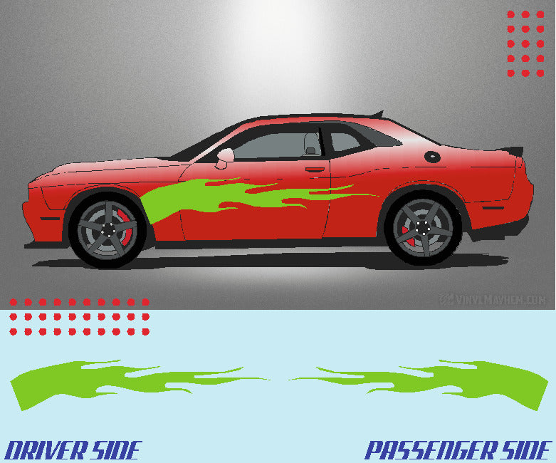 Arched Solid Flame vinyl graphic kit