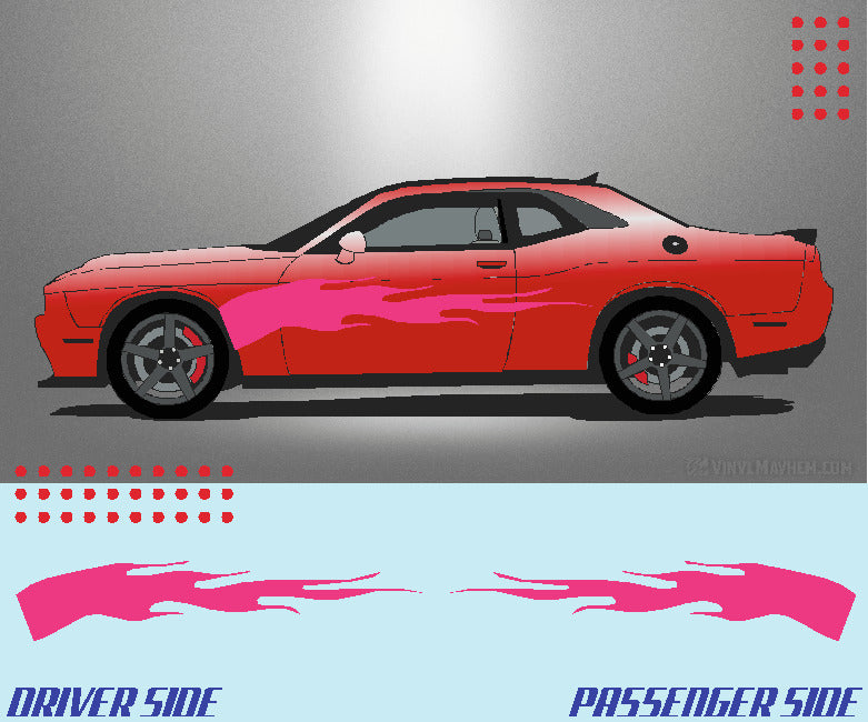 Arched Solid Flame vinyl graphic kit