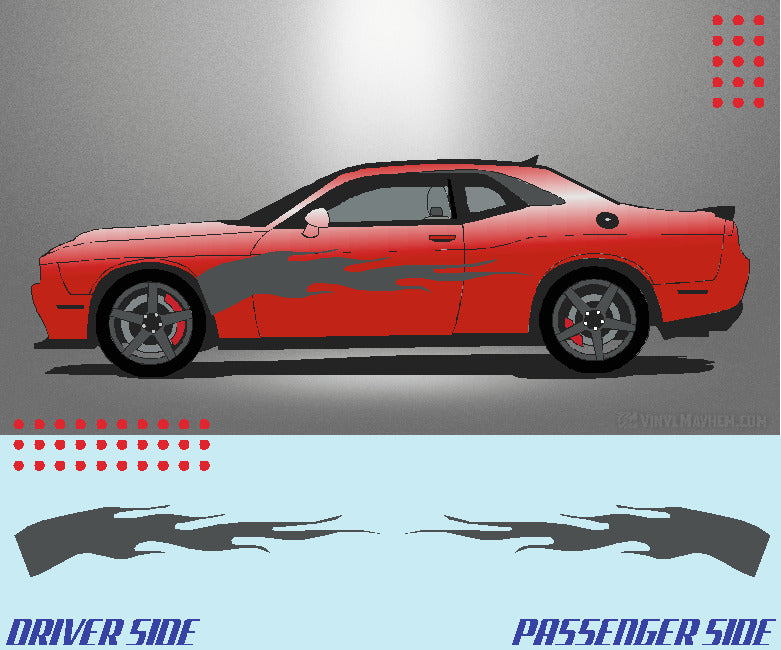 Arched Solid Flame vinyl graphic kit