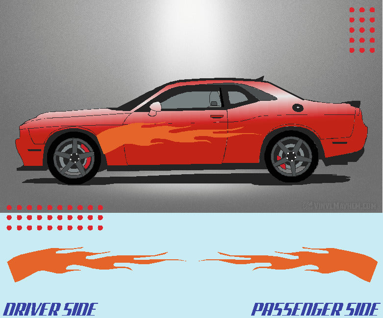 Arched Solid Flame vinyl graphic kit