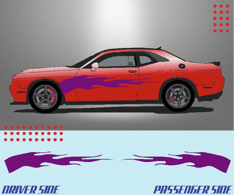 Arched Solid Flame vinyl graphic kit