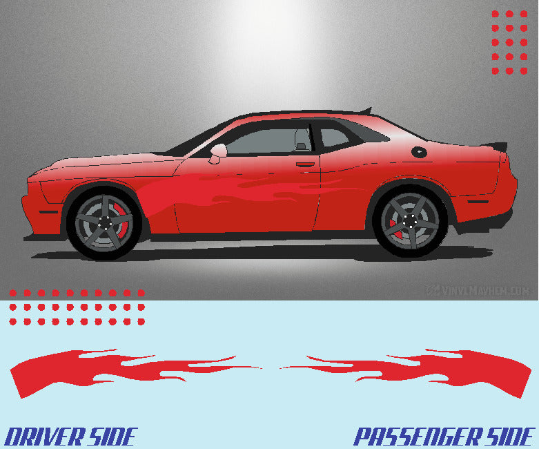 Arched Solid Flame vinyl graphic kit