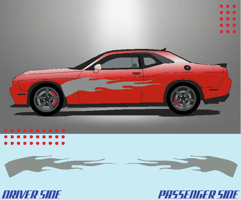 Arched Solid Flame vinyl graphic kit