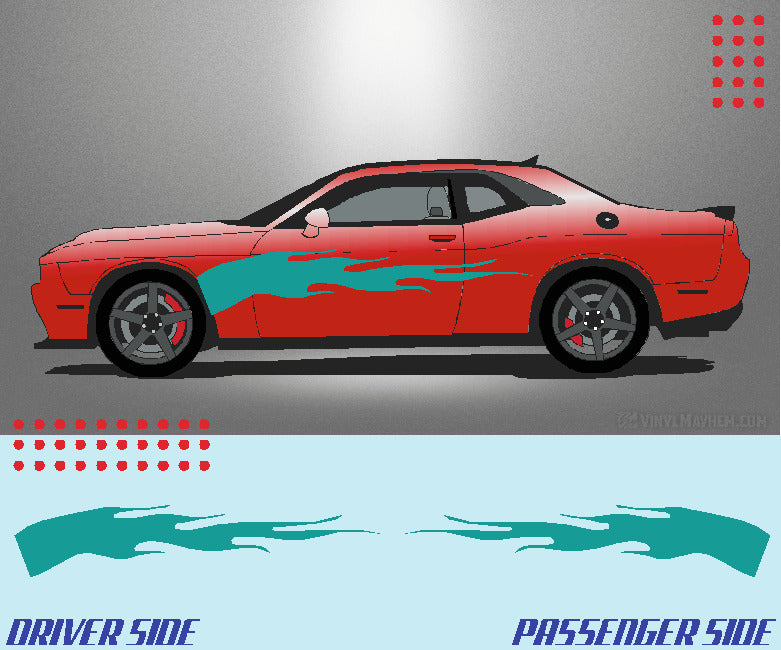 Arched Solid Flame vinyl graphic kit