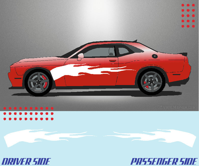 Arched Solid Flame vinyl graphic kit