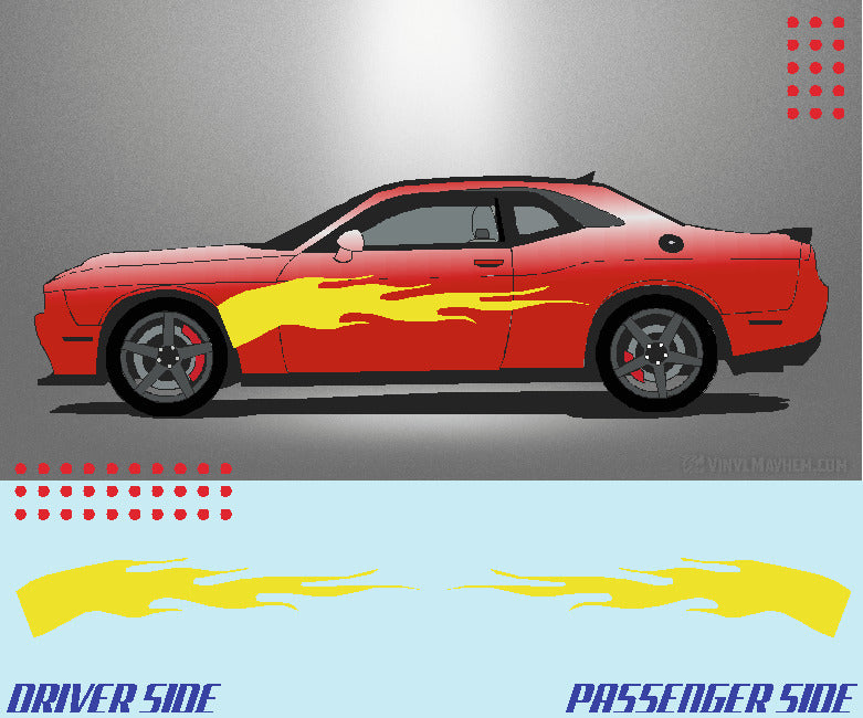 Arched Solid Flame vinyl graphic kit