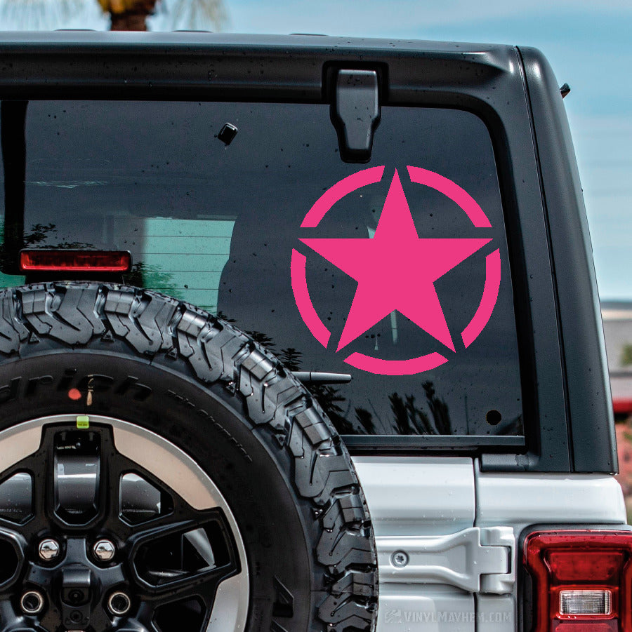 Army Star in circle vinyl sticker