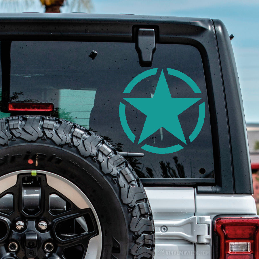 Army Star Vinyl Decal Sticker For Jeep, Truck, Car Window - Custom Size & Colors