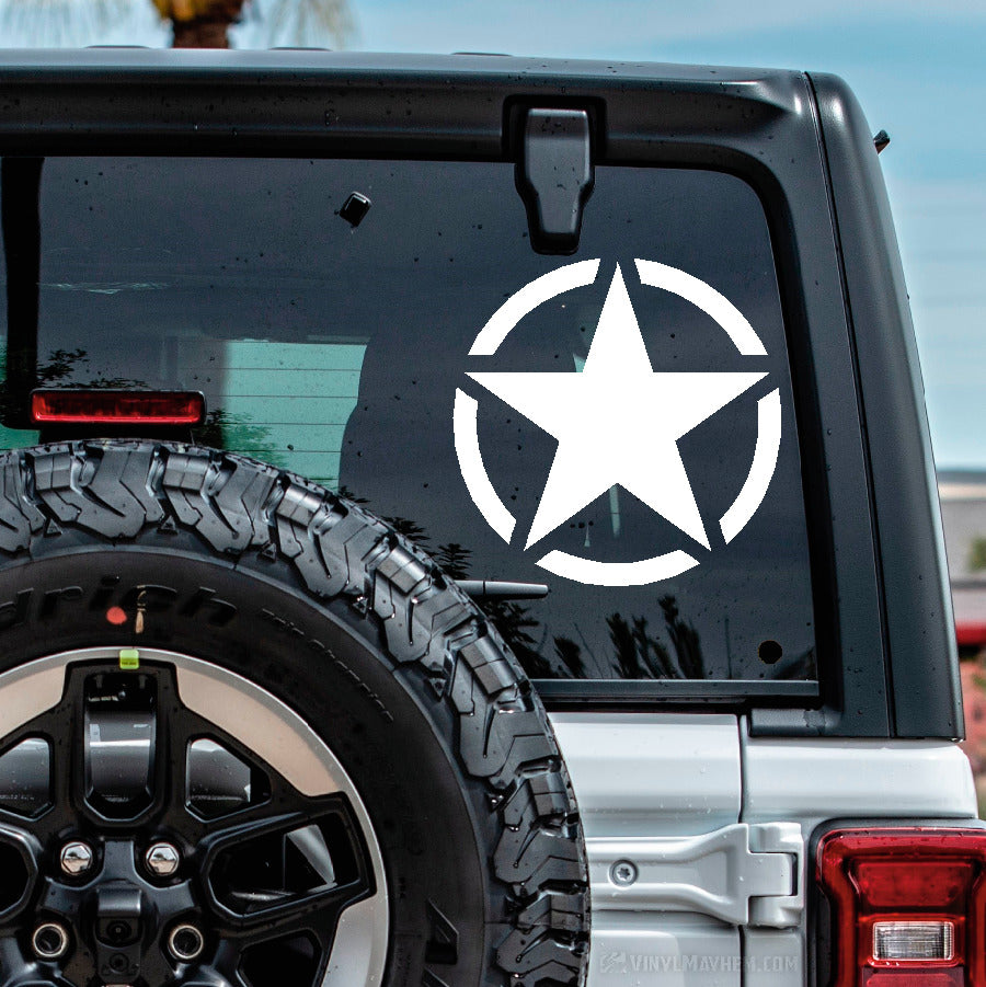Army Star in circle vinyl sticker