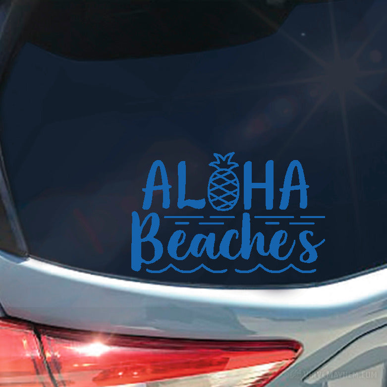 Aloha Beaches with Pineapple vinyl sticker