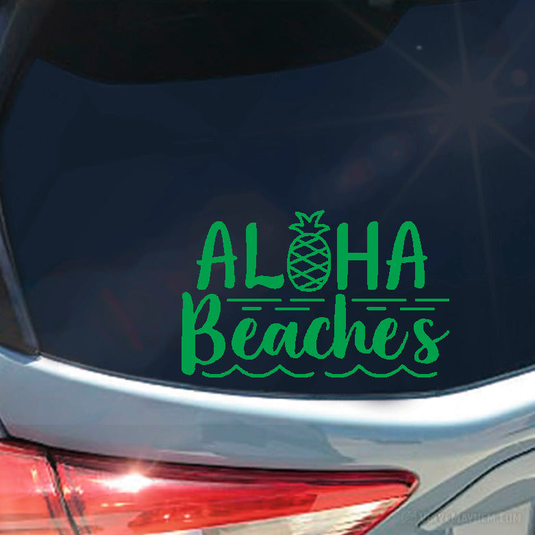 Aloha Beaches with Pineapple vinyl sticker