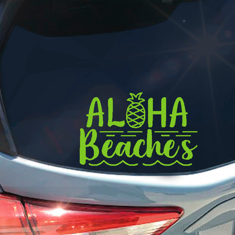 Aloha Beaches with Pineapple vinyl sticker