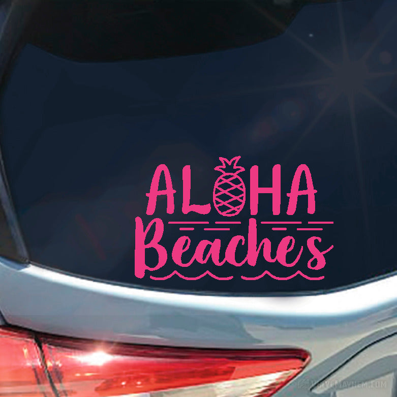Aloha Beaches with Pineapple vinyl sticker