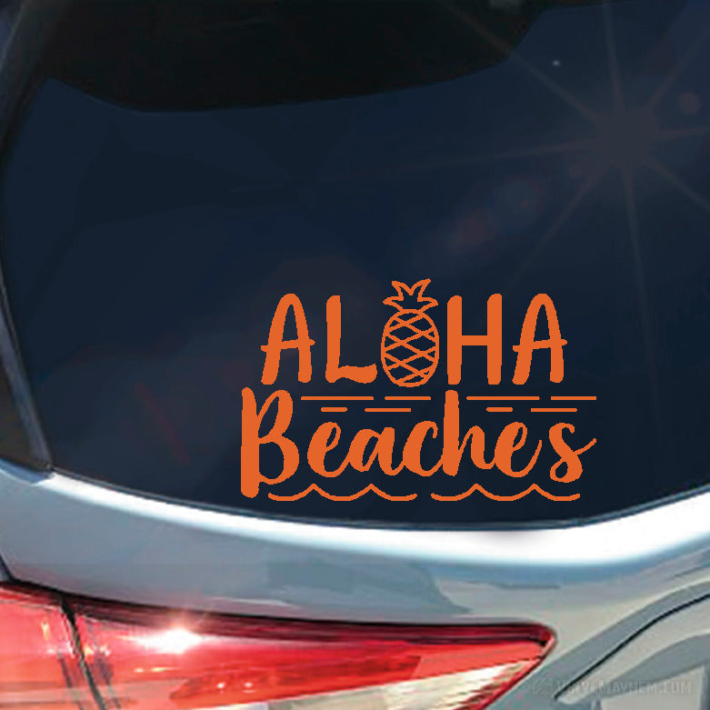 Aloha Beaches with Pineapple vinyl sticker