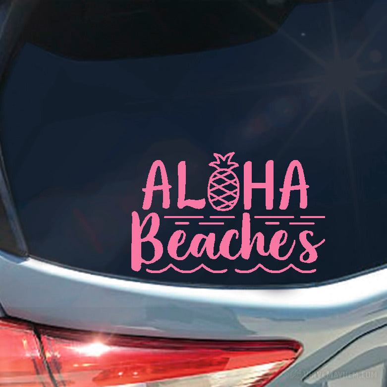 Aloha Beaches with Pineapple vinyl sticker