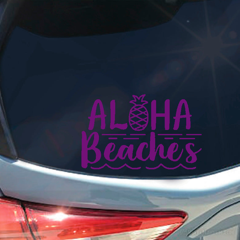 Aloha Beaches with Pineapple vinyl sticker