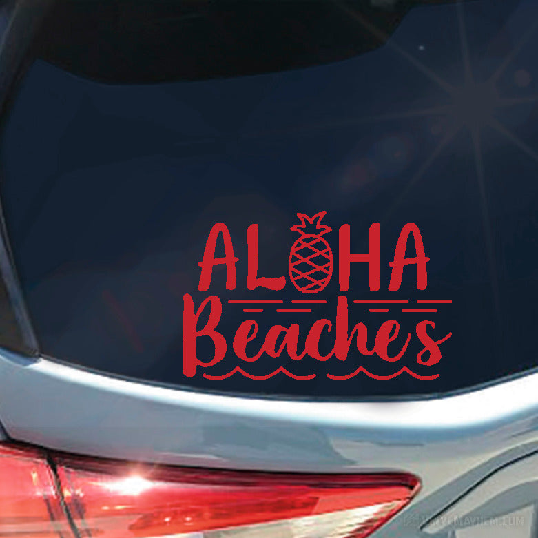Aloha Beaches with Pineapple vinyl sticker