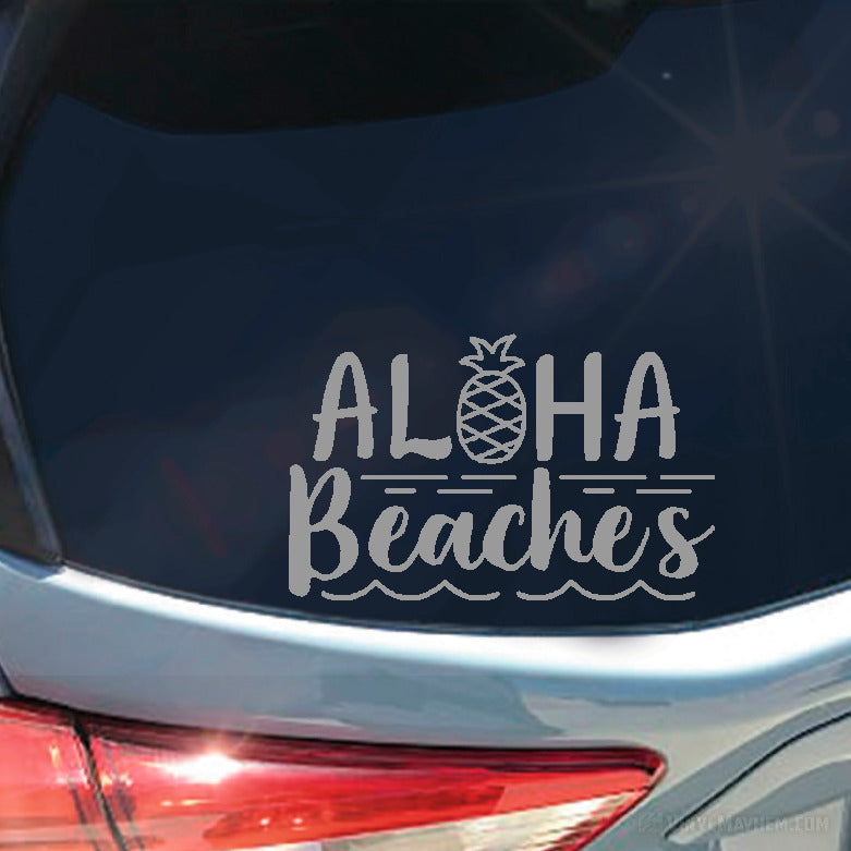 Aloha Beaches with Pineapple vinyl sticker