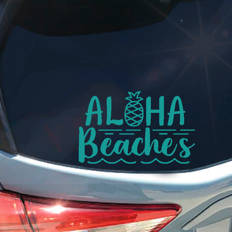 Aloha Beaches with Pineapple vinyl sticker