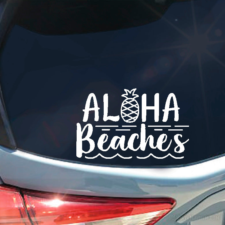 Aloha Beaches with Pineapple vinyl sticker