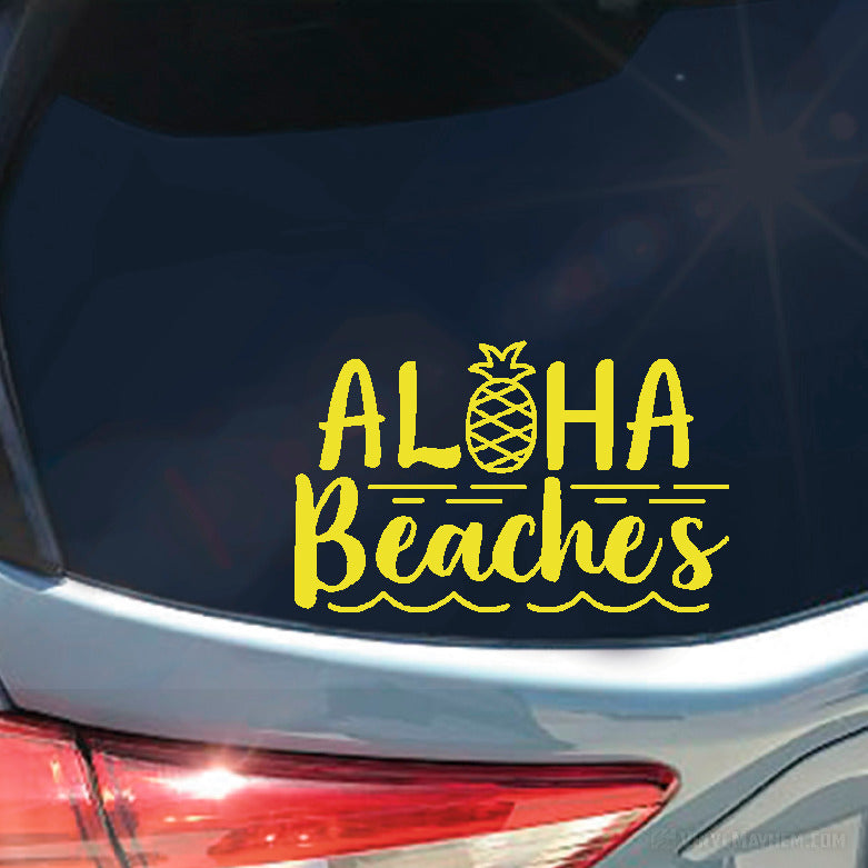 Aloha Beaches with Pineapple vinyl sticker