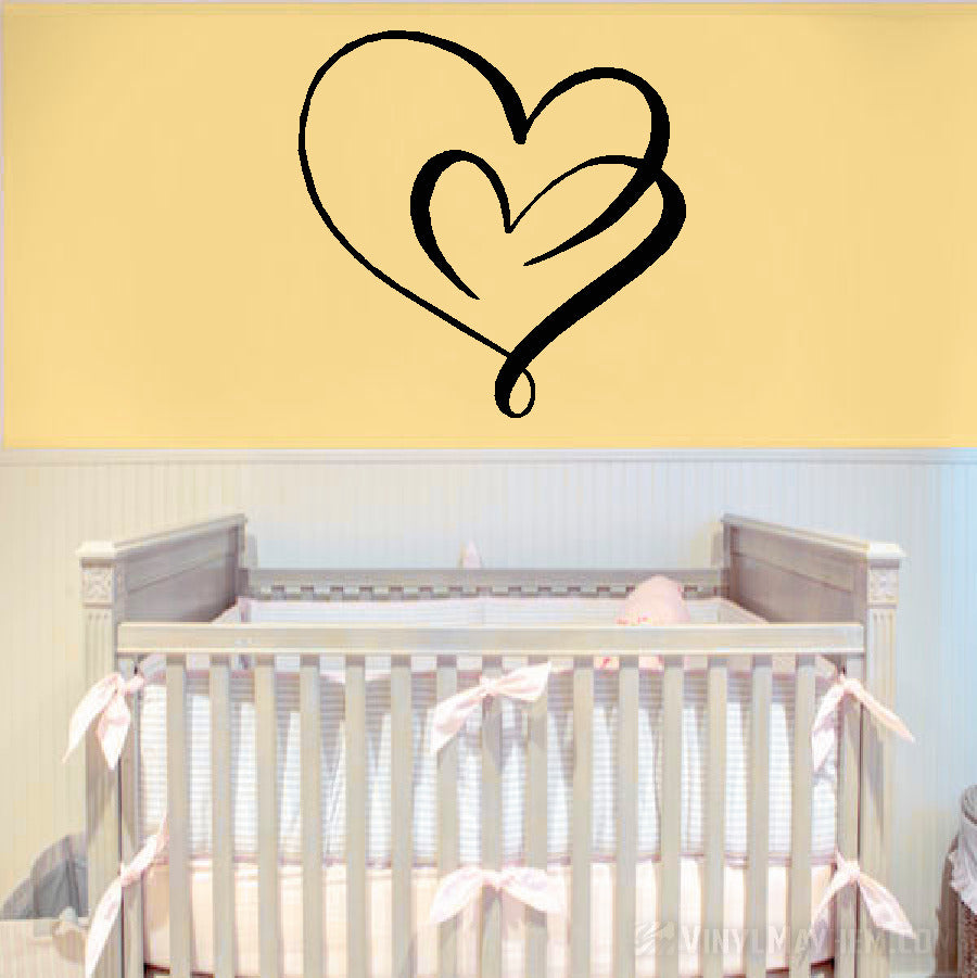 Continuous Love Double Hearts Vinyl Sticker