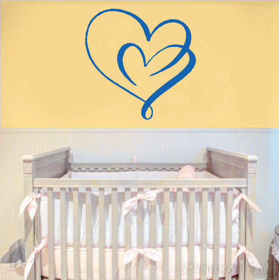 Continuous Love Double Hearts Vinyl Sticker