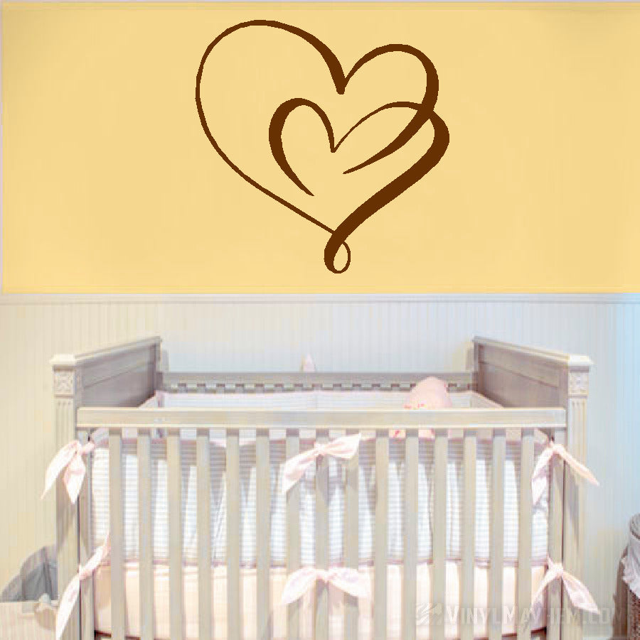 Continuous Love Double Hearts Vinyl Sticker