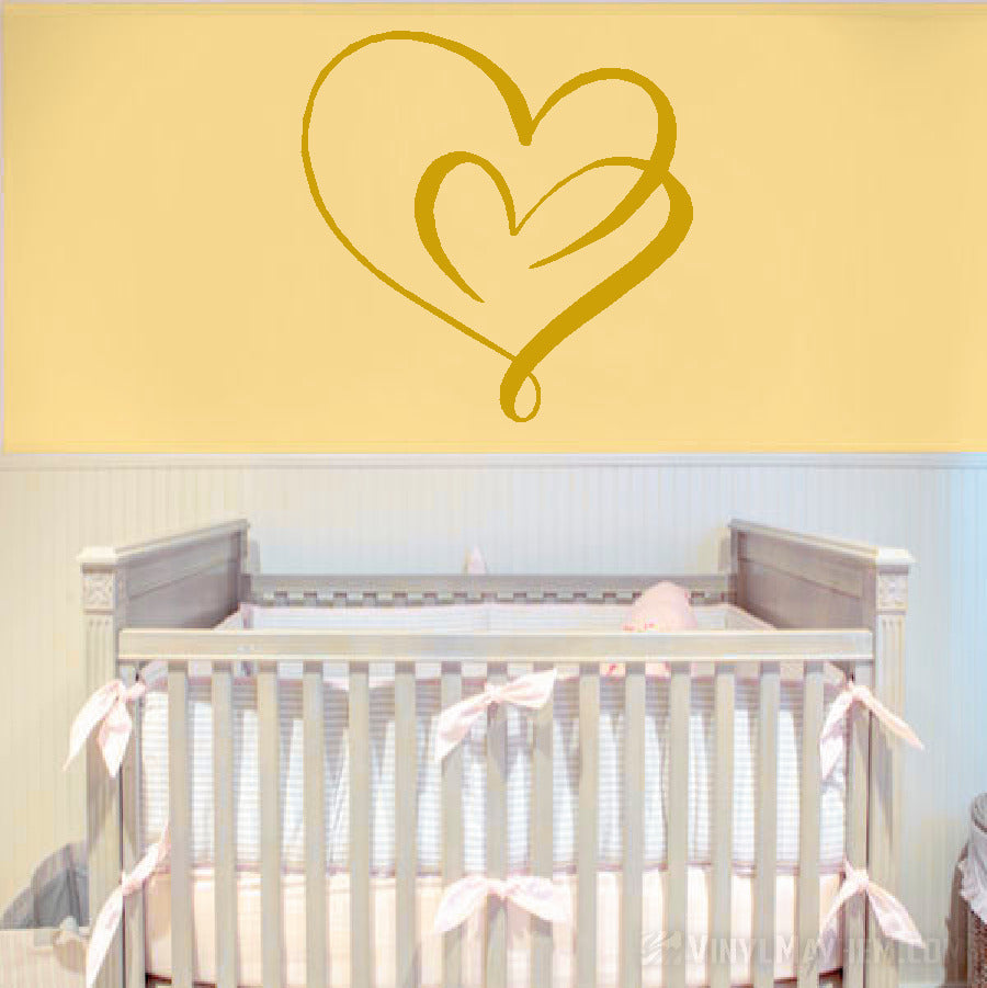 Continuous Love Double Hearts Vinyl Sticker