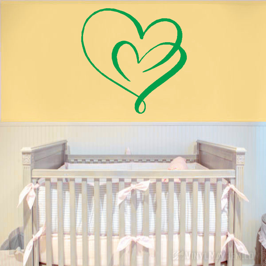 Continuous Love Double Hearts Vinyl Sticker