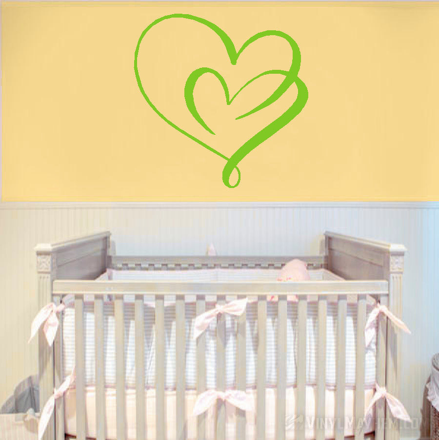 Continuous Love Double Hearts Vinyl Sticker