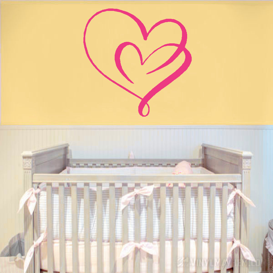 Continuous Love Double Hearts Vinyl Sticker