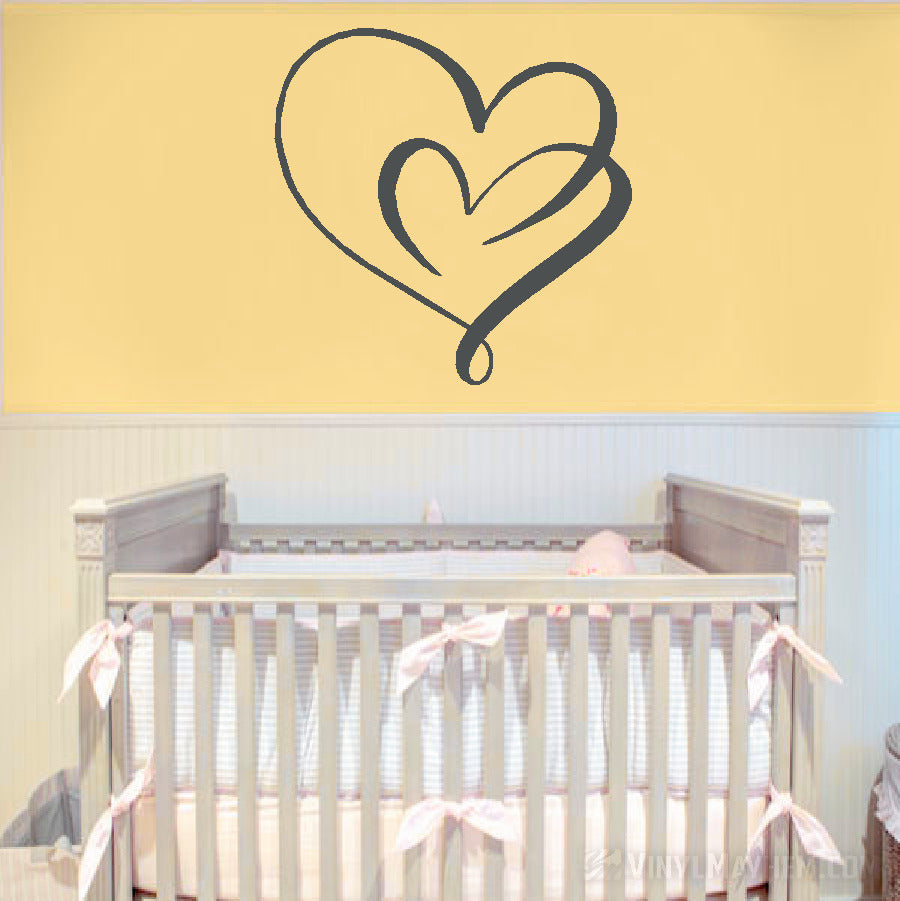 Continuous Love Double Hearts Vinyl Sticker