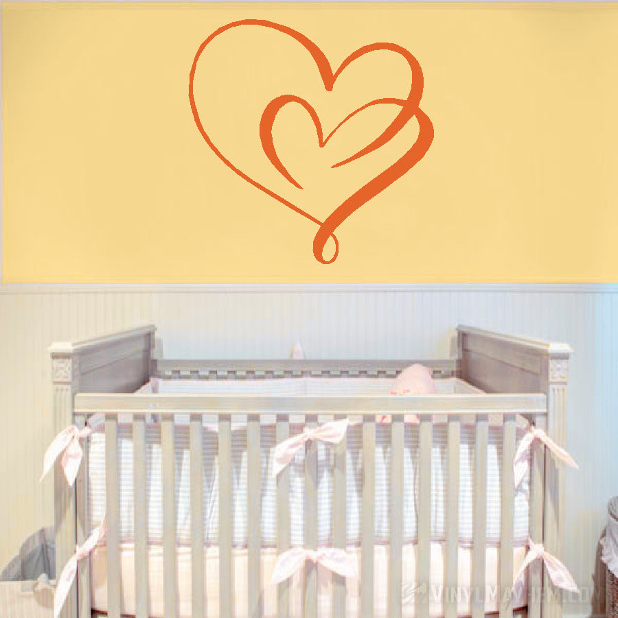 Continuous Love Double Hearts Vinyl Sticker