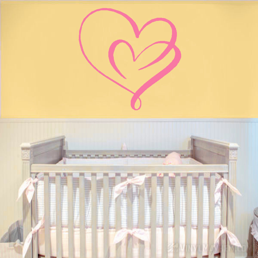 Continuous Love Double Hearts Vinyl Sticker