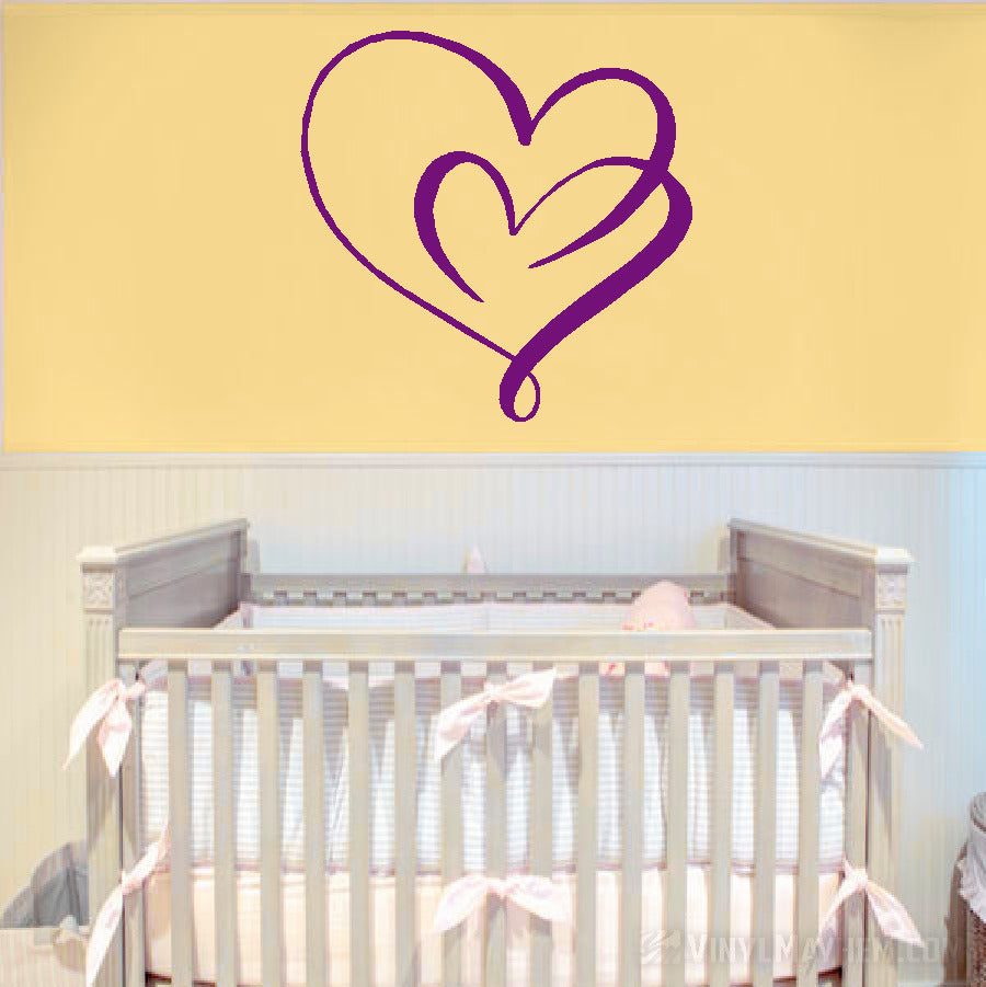 Continuous Love Double Hearts Vinyl Sticker