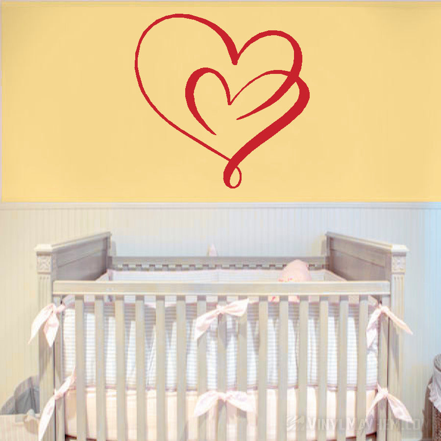 Continuous Love Double Hearts Vinyl Sticker