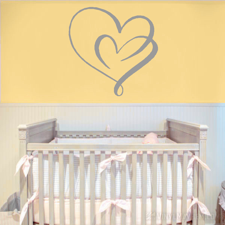 Continuous Love Double Hearts Vinyl Sticker