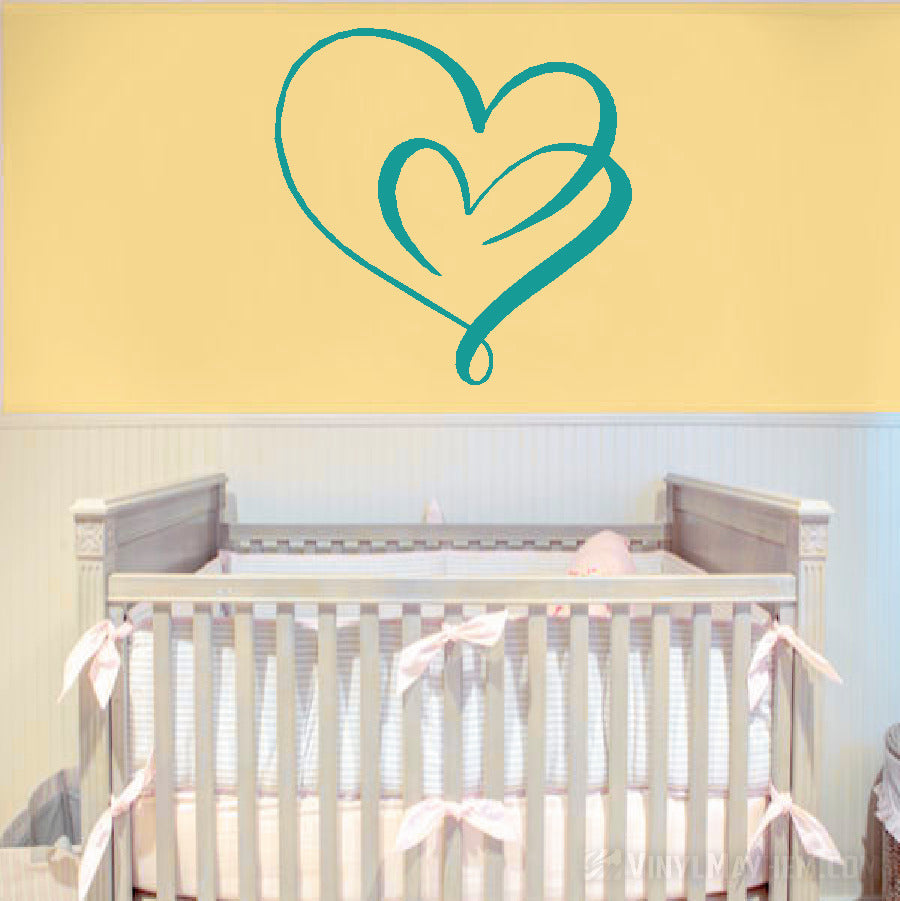 Continuous Love Double Hearts Vinyl Sticker