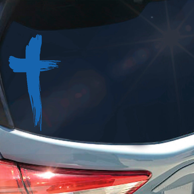 Cross brush strokes vinyl sticker