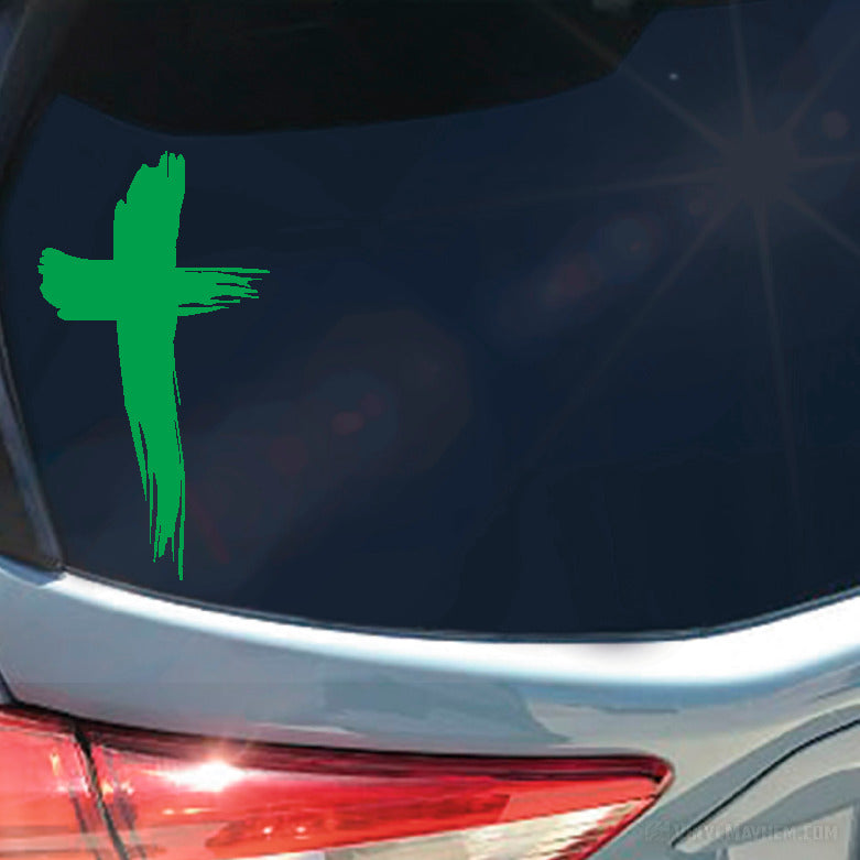 Cross brush strokes vinyl sticker