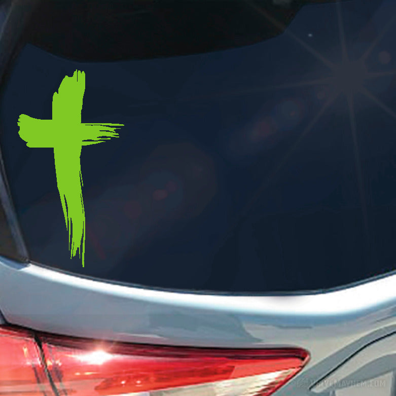 Cross brush strokes vinyl sticker