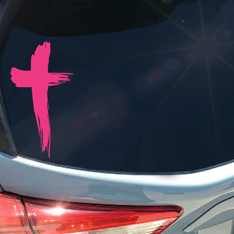 Cross brush strokes vinyl sticker