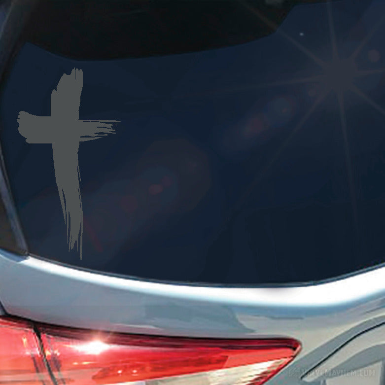 Cross brush strokes vinyl sticker
