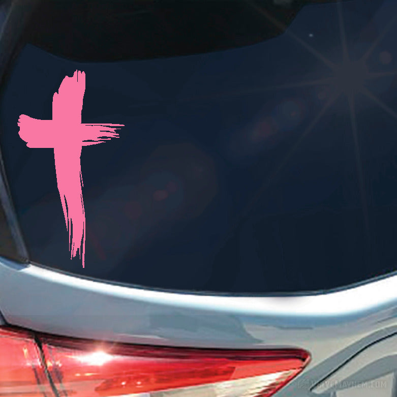 Cross brush strokes vinyl sticker