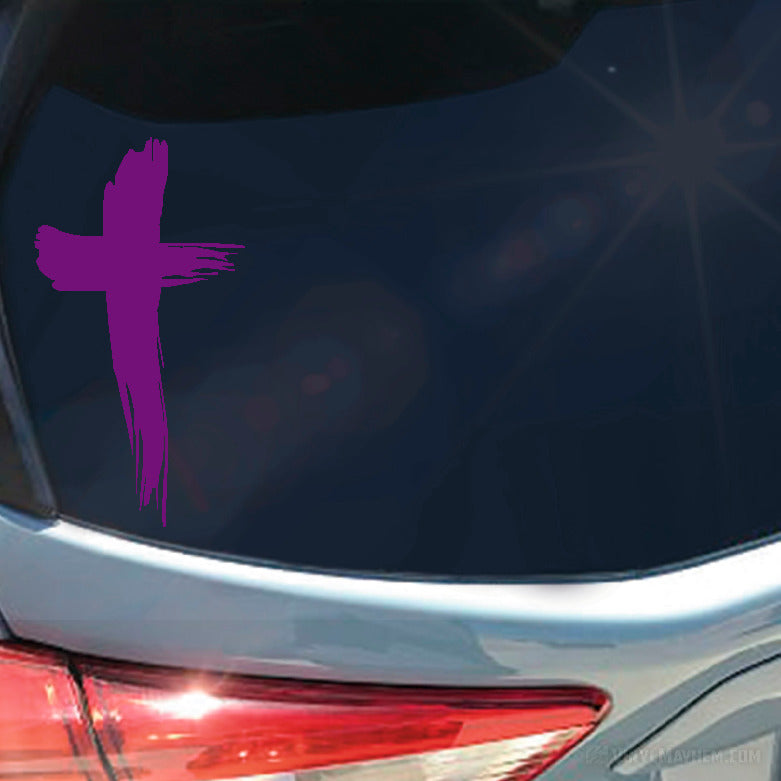 Cross brush strokes vinyl sticker