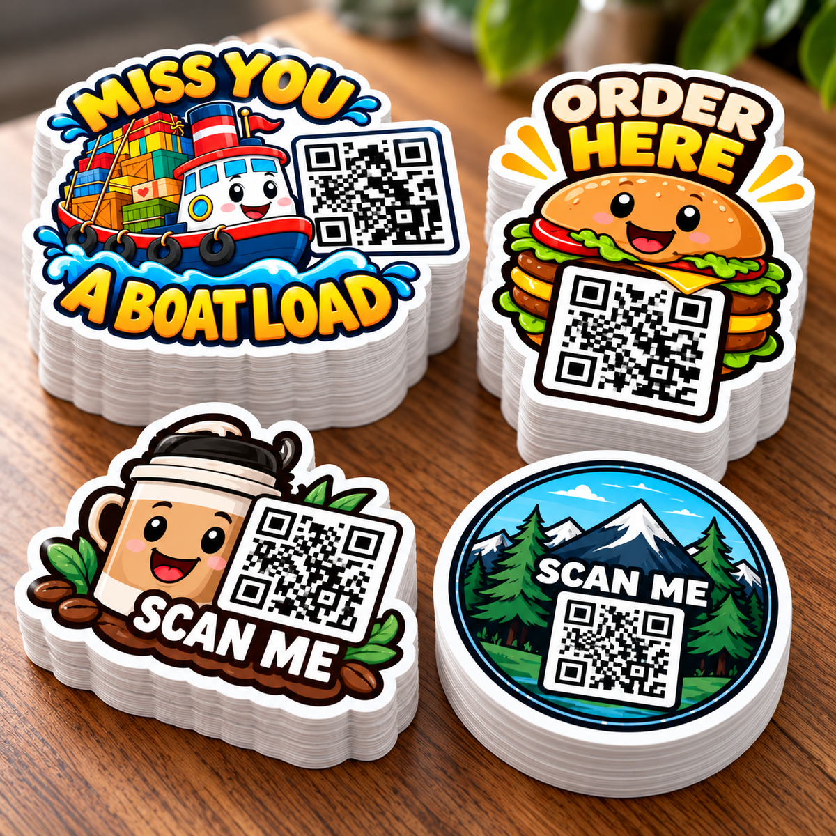 Custom QR Code Vinyl Die-Cut Laminated Stickers