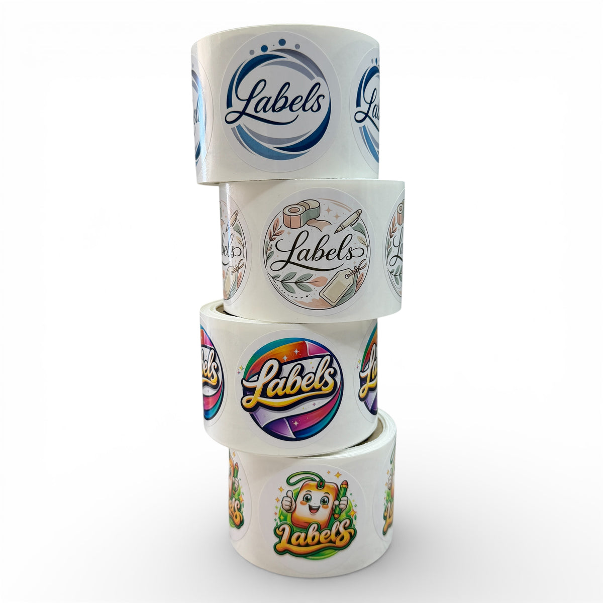 Custom Round Vinyl Labels on Rolls