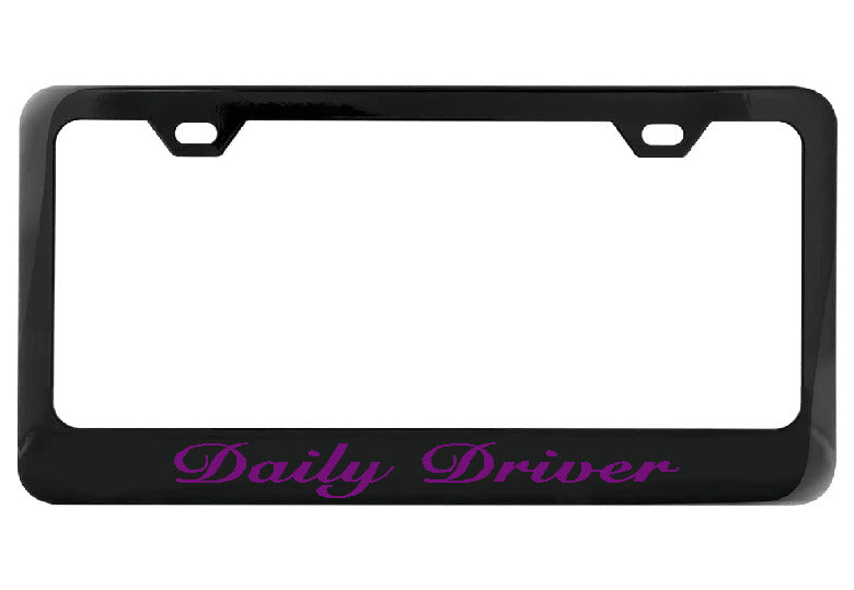 Daily Driver black license plate frame